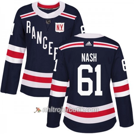 Dame Ishockey New York Rangers Tröja Rick Nash 61 Adidas 2017-2018 Marinblå 2018 Winter Classic Authentic